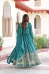KA 1216 Silver Crunchy Sequins Embroidered Work Gown With Dupatta Suppliers In India